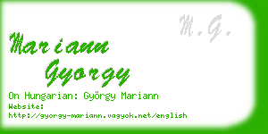 mariann gyorgy business card